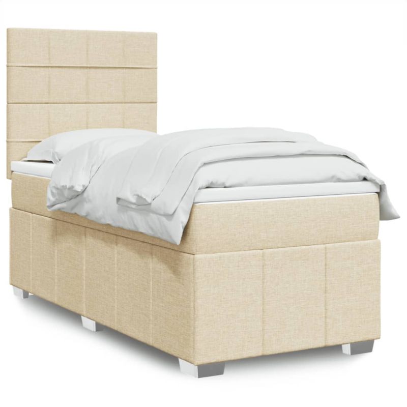 Łóżko z materacem WaszeMeble 100x200 cm kremowy WM-3293884 1 szt.