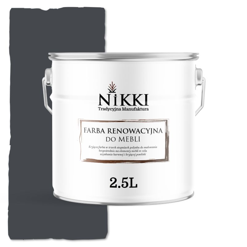 Farba do Mebli Kuchennych Renowacyjna NIKKI Grafitowy RAL7024 Satyna 2.5L