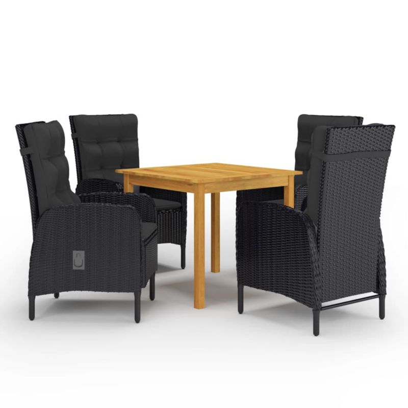 Zestaw mebli ogrodowych WaszeMeble z technorattanu czarny z poduszkami WM-3067682 1 kpl