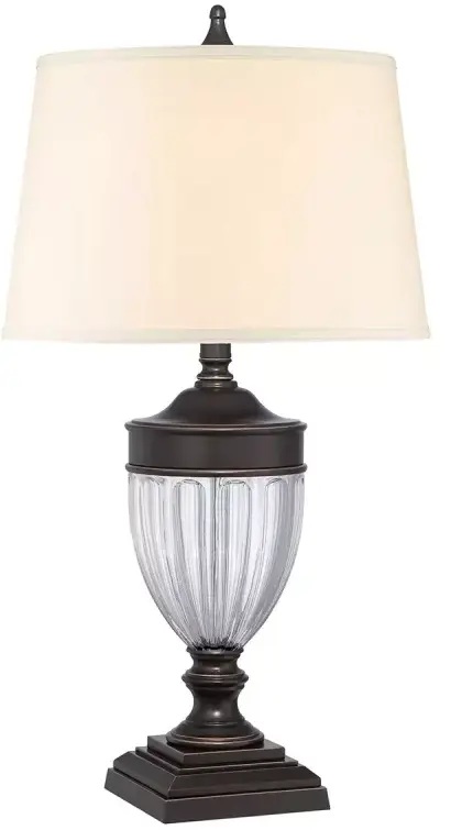 Elstead Lighting Dennison lampa stołowa 1x60 W palladiański brąz/kremowa QZ-DENNISON-PB
