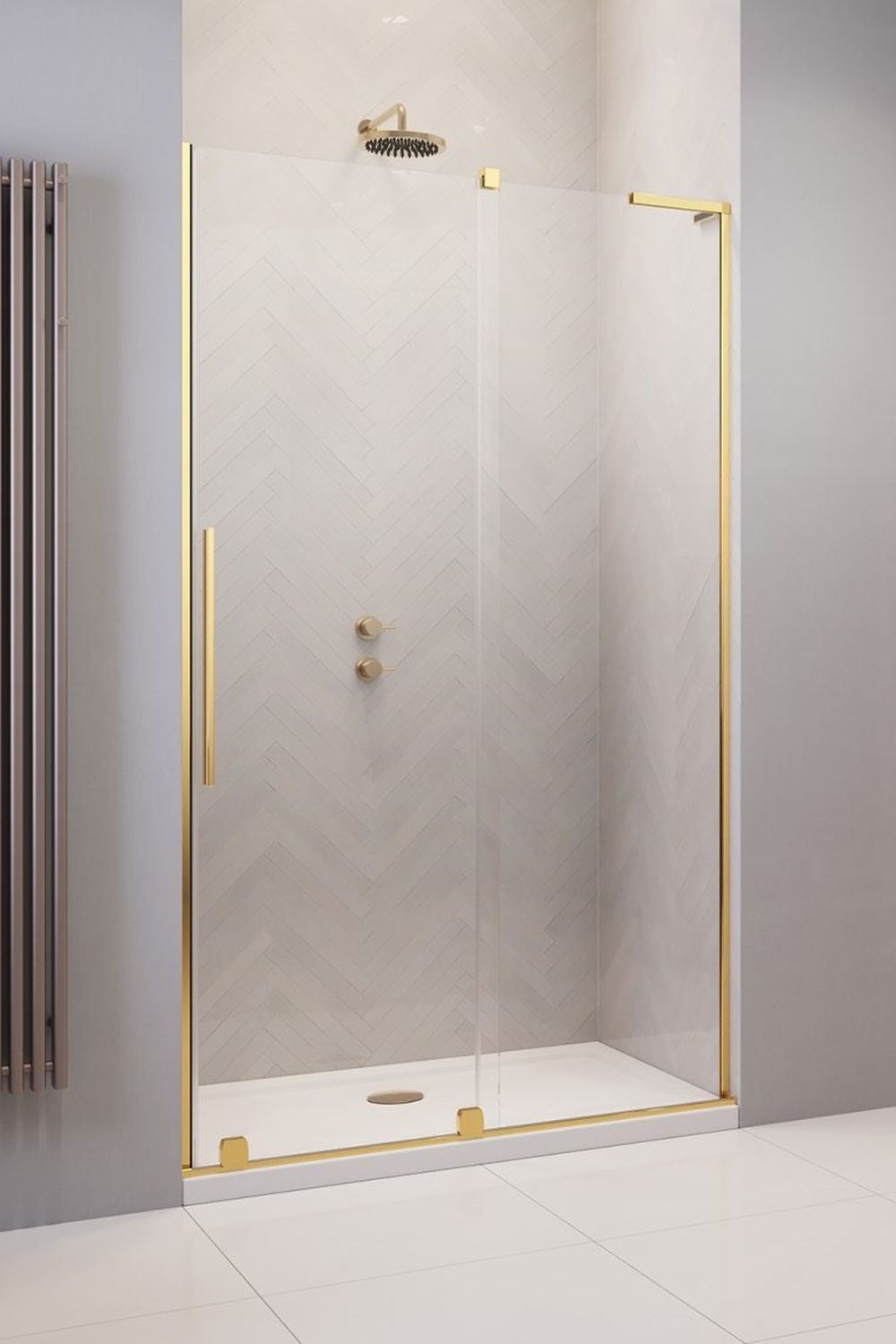 Radaway Furo SL Gold DWJ drzwi prysznicowe 120 cm wnękowe prawe złoty połysk/szkło przezroczyste 10307622-09-01R/10110580-01-01