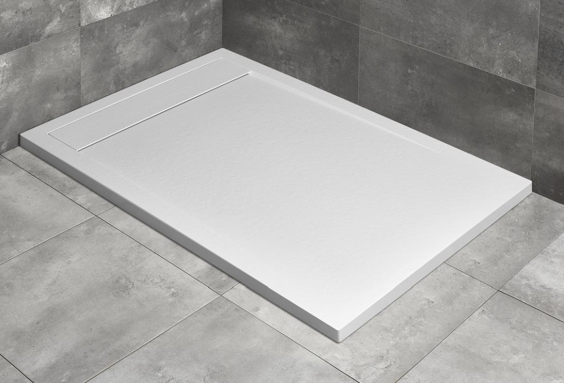 Radaway Teos F brodzik 100x70 cm konglomeratowy biały HTF10070-04