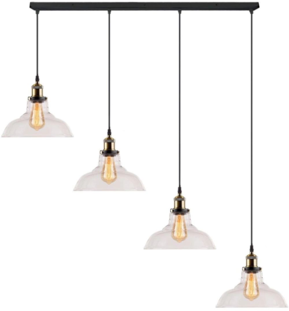 Altavola Design New York Loft lampa wisząca 4x40 W mosiądz-przezroczysta LA040/CL4_clear