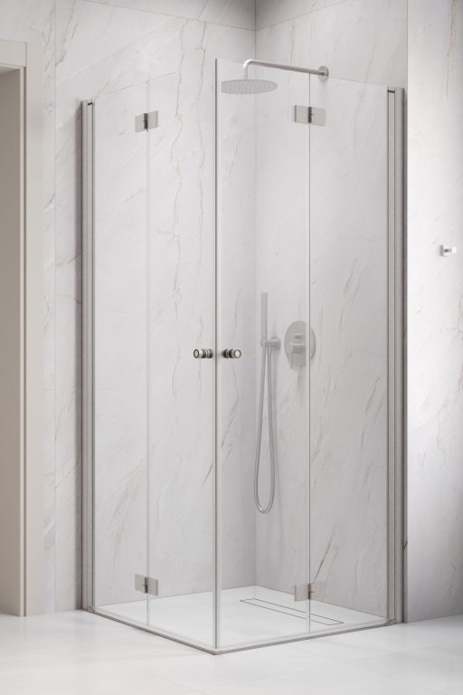Radaway Nes Brushed Nickel KDD B kabina prysznicowa część lewa 90x90 cm kwadratowa nikiel szczotkowany/szkło przezroczyste ...