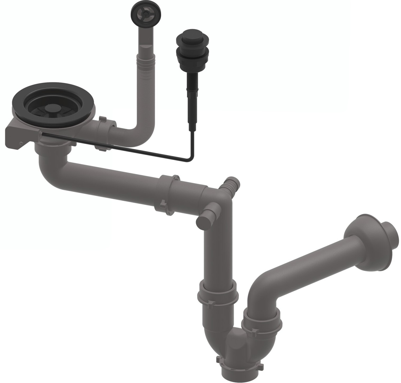 Ruvetti odpływ zlewozmywakowy 3,5'' z syfonem 6004A-MB - Wysyłka w 24h