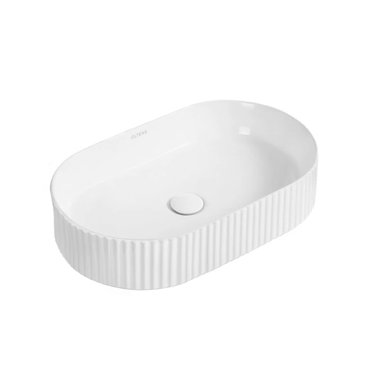 Oltens Hamnes Rila umywalka 50x32 cm nablatowa owalna biała 40331000