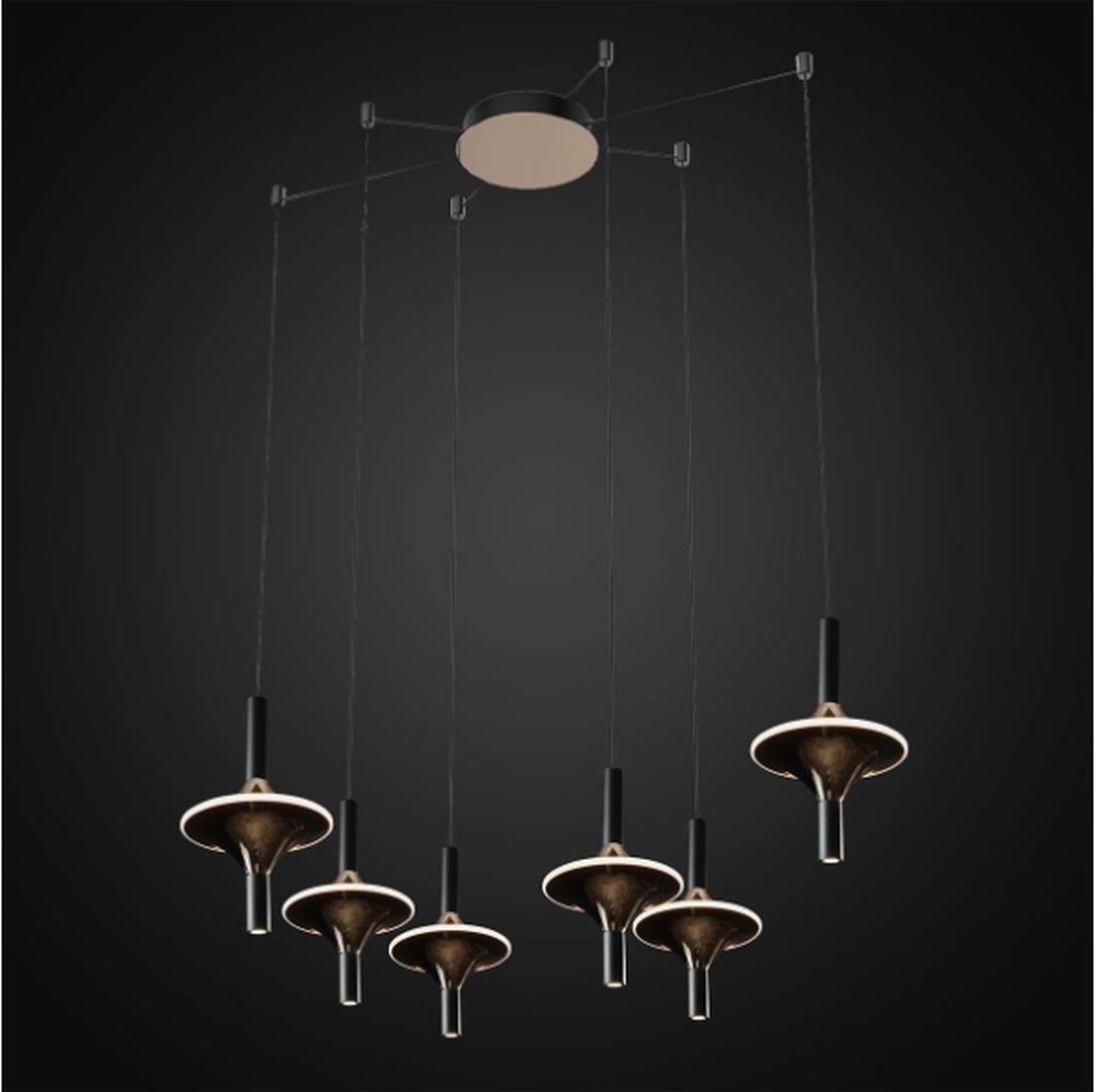 Altavola Design Spinoza lampa wisząca 6x54 W przezroczysta-złota LA120/CO6