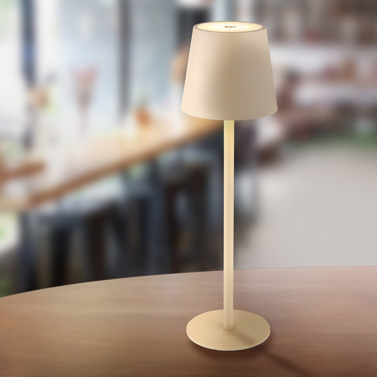 Globo Lighting Vannie lampa stołowa 1x3 W biała-piaskowa 58438S