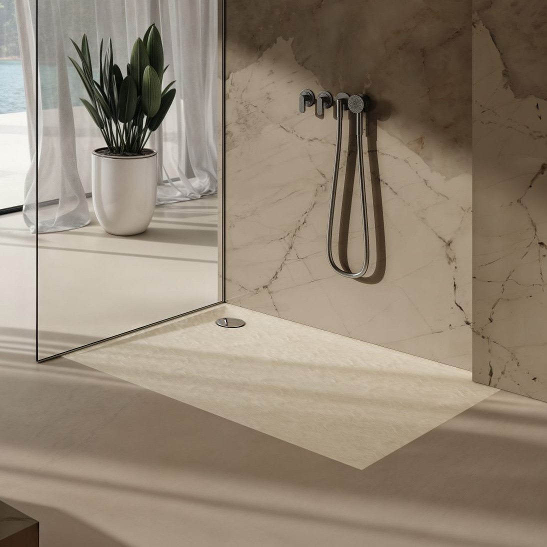 Schedline Libra Cashmere Stone brodzik prostokątny 120x80 cm beżowy 3SP.L1P-80120/PK/ST