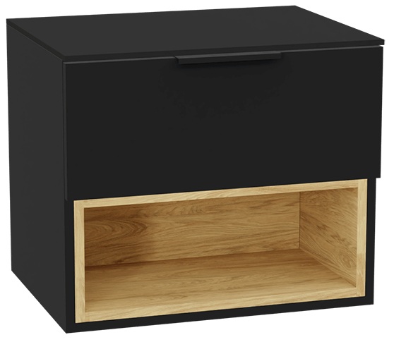 Zestaw Excellent Tuto 2.0 szafka 60 cm podumywalkowa wisząca z blatem czarny-dąb MLEX.2171.K.60.021B.BKBK