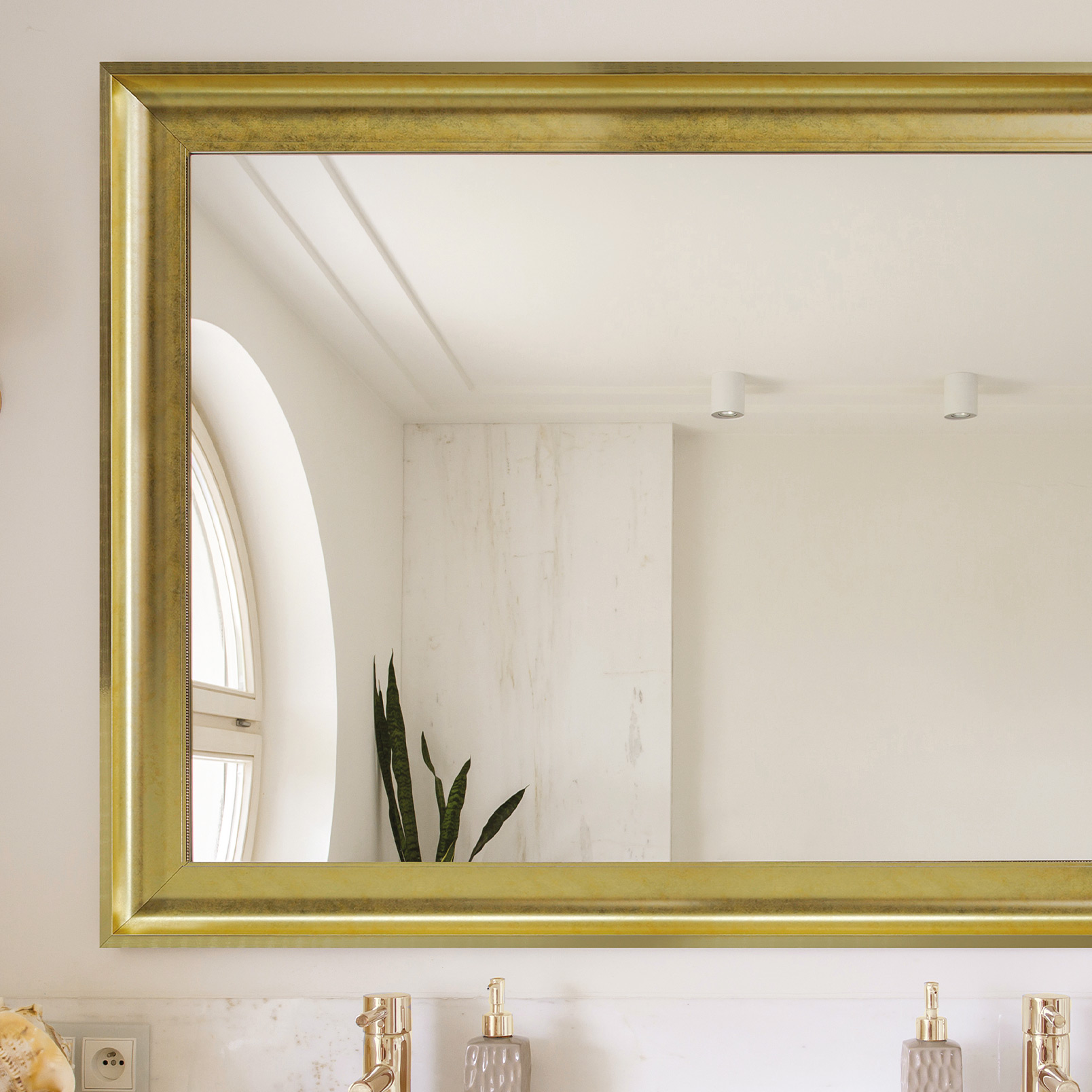 Ars Longa Torino lustro 140x50 cm prostokątne złote TORINO40130-Z