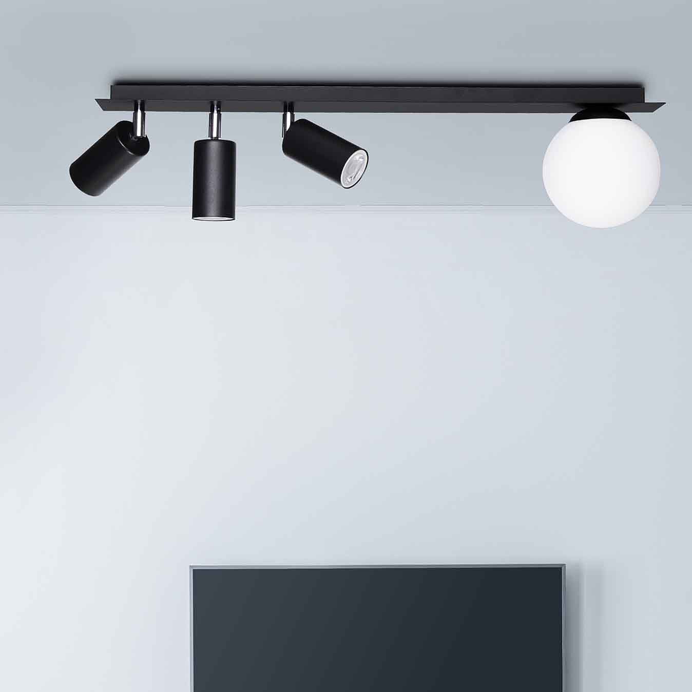 Kaja Albio lampa podsufitowa 4x40 W biała-czarna K-4136