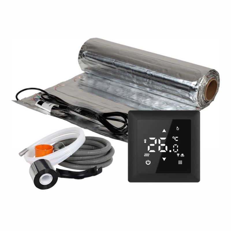 Mata grzewcza grzejna pod panele Warmtec 3,5m² 150W/m² Wi-Fi zestaw czarny regulator AL-35/WRT31W-CZ 1 szt.