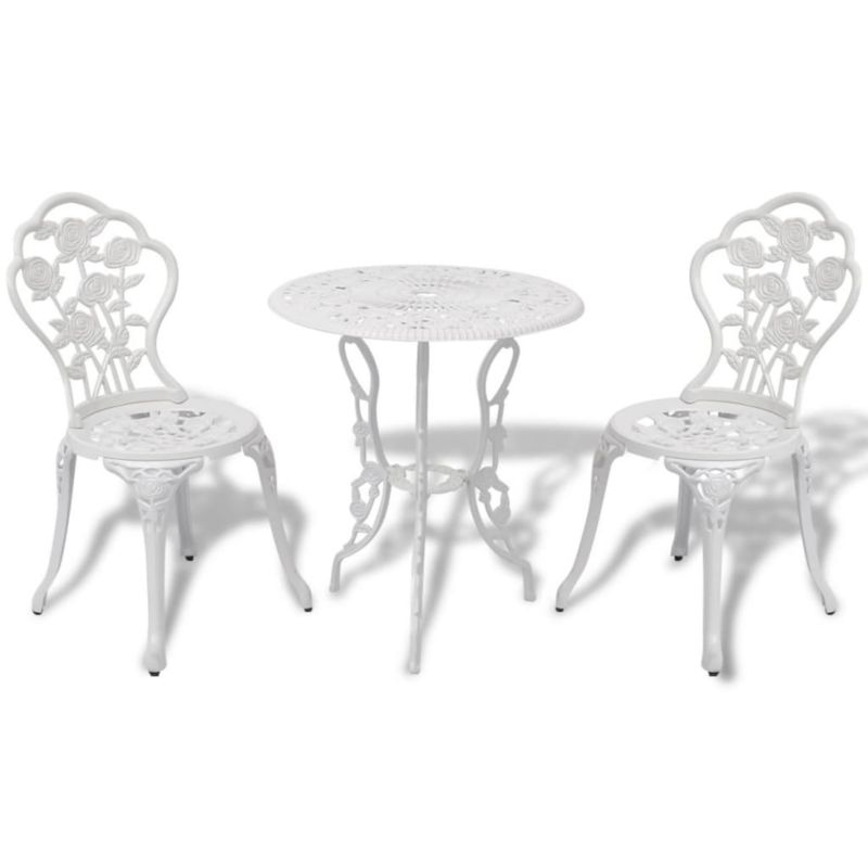 Zestaw mebli ogrodowych bistro WaszeMeble 3-cz. z aluminium biały WM-42165 1 kpl