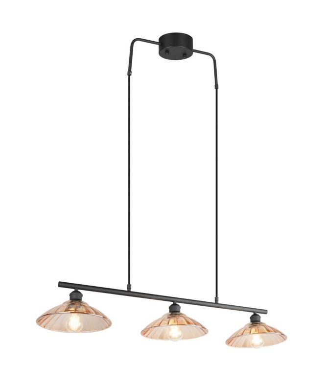 Lampa wisząca RL ELUNA czarno-bursztynowa 3xE27x60W IP20 wym:150x100x25cm - 1 szt.