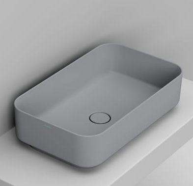 Ceramica Dolomite Noemi umywalka 64x38,5 cm prostokątna nablatowa szary mat D311245