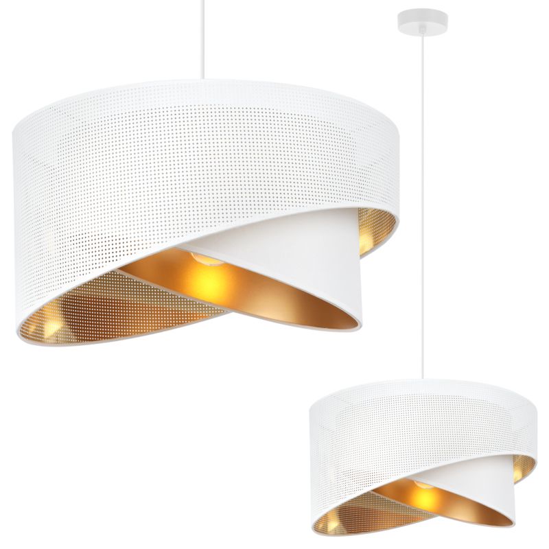 Lampa sufitowa wisząca Light Home LH Asti Skos B Biały 1x E27 60W biały/złoty 1szt.