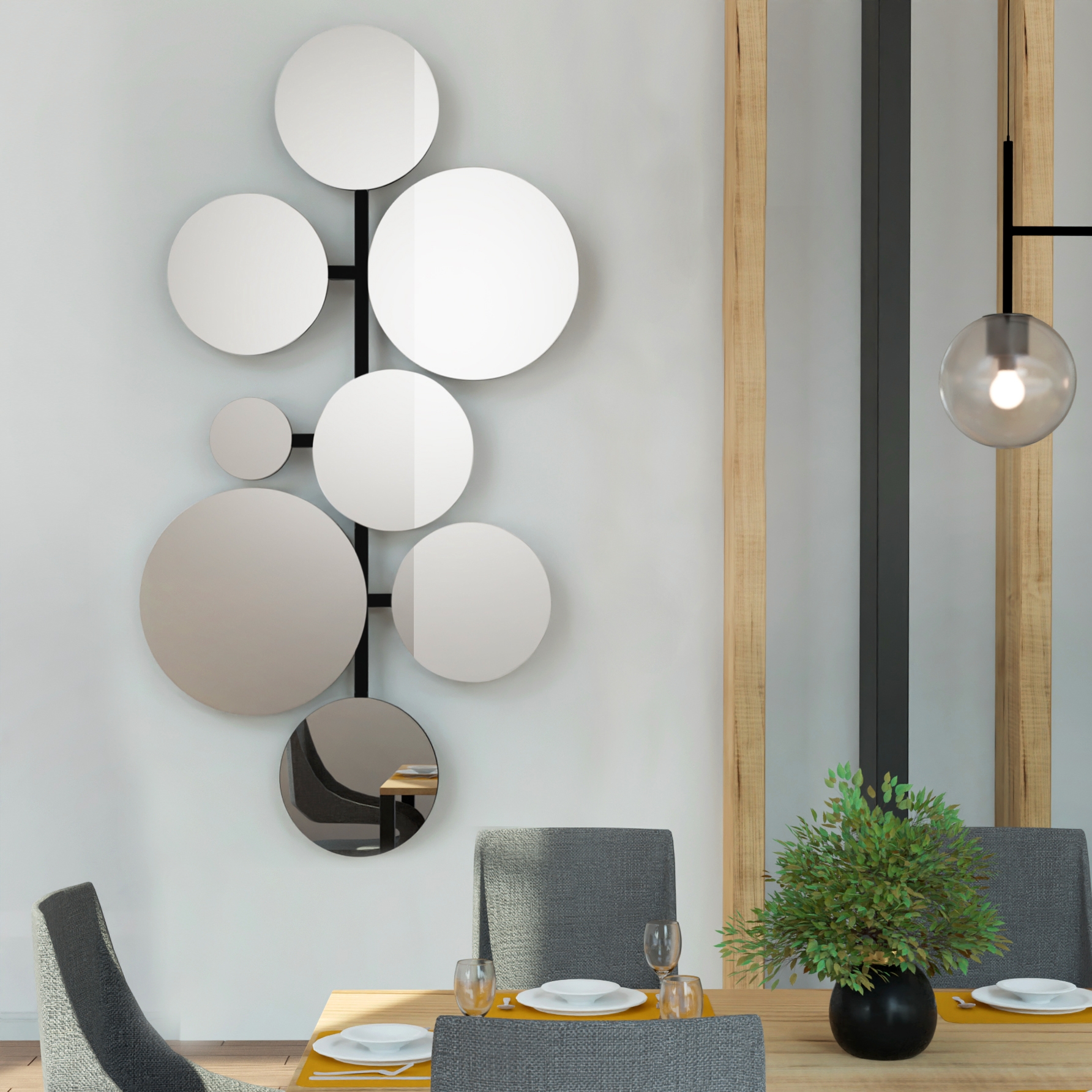 Baltica Design Molecua lustro 110x60 cm drewniane miedziane
