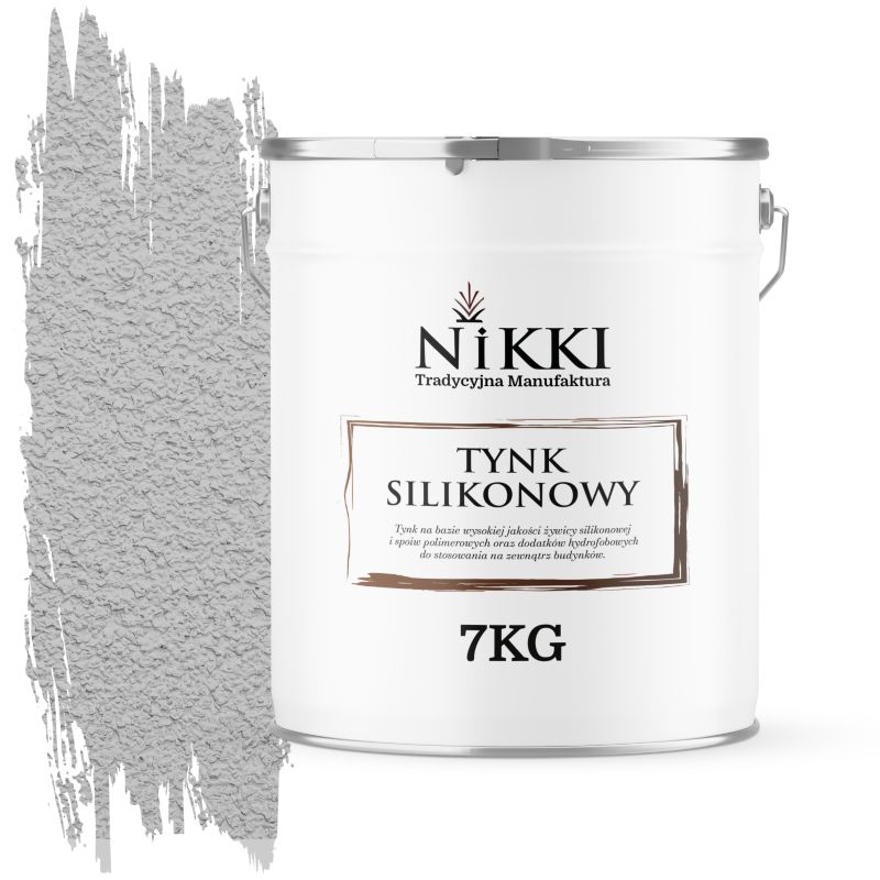 Tynk Silikonowy NIKKI do Elewacji i Fasad Baranek Szary Jasny F262 3mm 7KG
