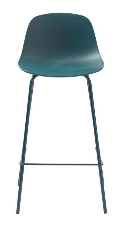 Hoker Whitby UNIQUE FURNITURE nowoczesny morski niebieski z oparciem siedzisko z tworzywa metalowa podstawa 67 cm 1 szt.