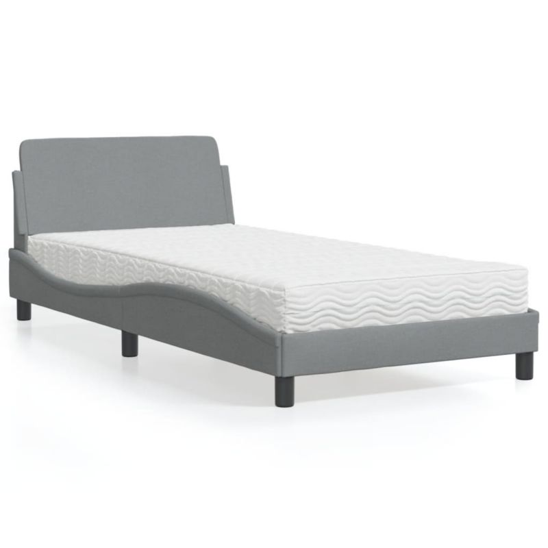 Łóżko tapicerowane WaszeMeble 100x200 cm jasnoszare WM-3208344 1 szt.