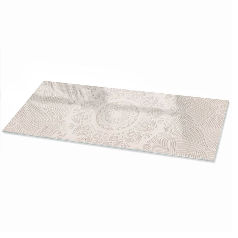 Blat Na Stolik ArtPrintCave 125x50 cm Beżowa mandala - Hartowany Blat Szklany Ochronny 1 szt.