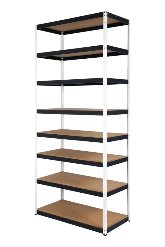 Regał metalowy MODO24 magazynowy biało-grafitowy helios 270x120x40cm 8 półek po 275 kg 1 szt.