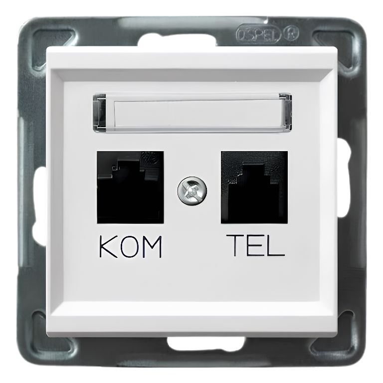 Gniazdo Komputerowo-Telefoniczne Ospel Sonata Rj45+Rj11 Białe Gpkt-R/K/M/00 1szt.