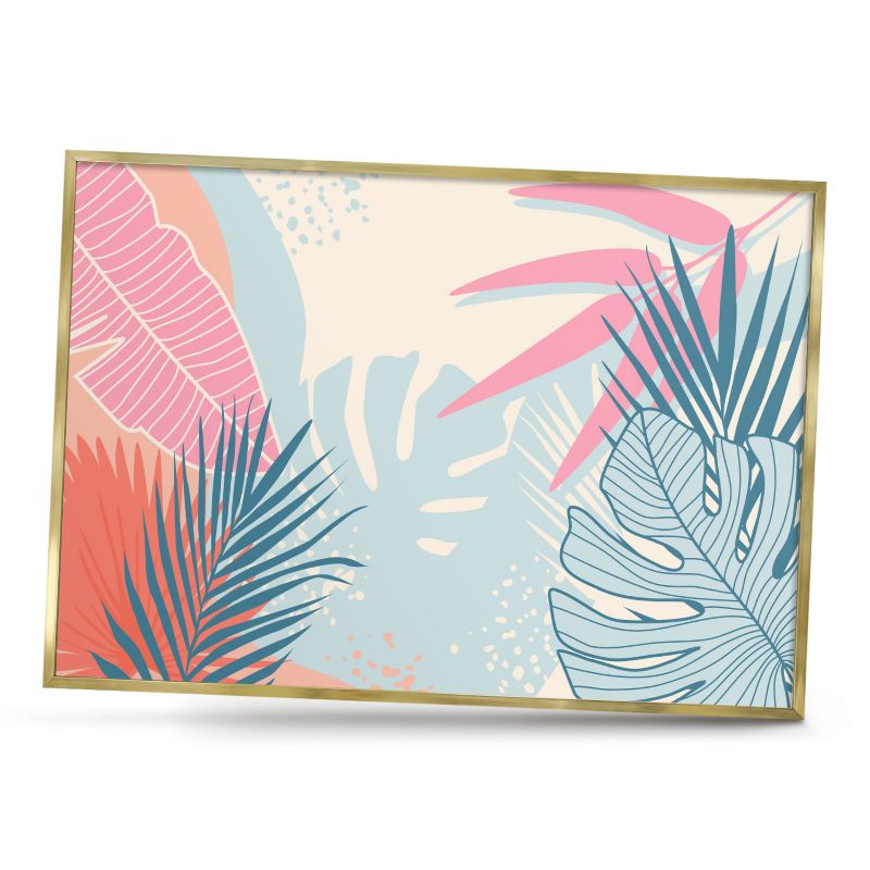 Dekoracyjna tablica magnetyczna ArtPrintCave 100x70 Tropikalna abstrakcja w złotej ramie 1szt