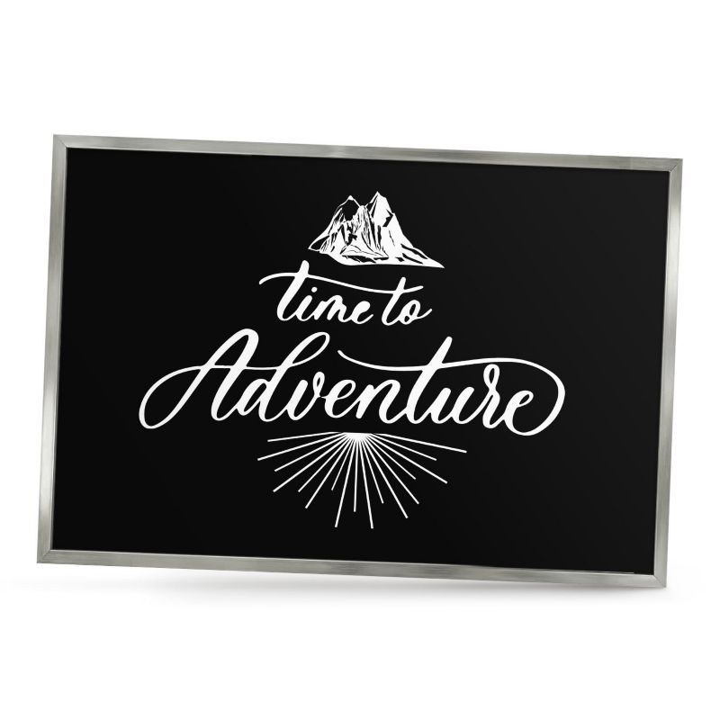 Tablica magnetyczna do salonu ArtPrintCave 60x40 Czas przygód w srebrnej ramie 1szt