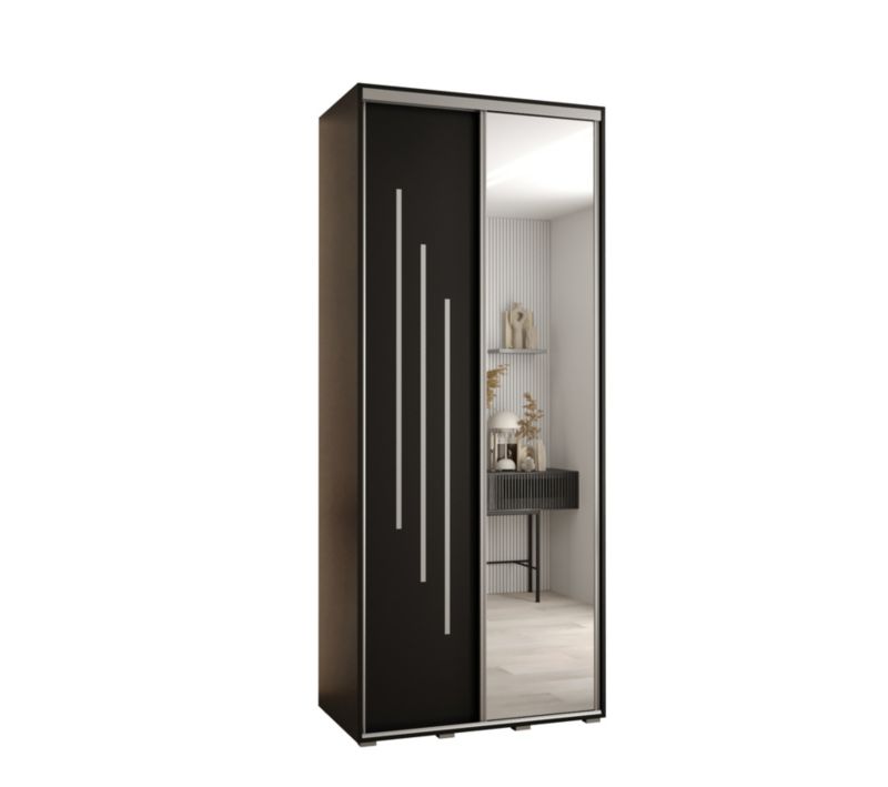 Szafa przesuwna Abiks DAVOS 9 wysoka szer.120cm gł.60cm czarny/czarny/srebrny 1szt.