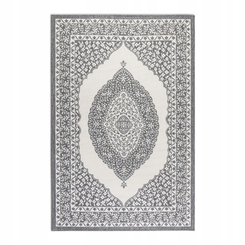 Dywan Elle Decor na taras 160x230cm,kremowo szary dwustronny płasko tkany sznurkowy 1 szt.