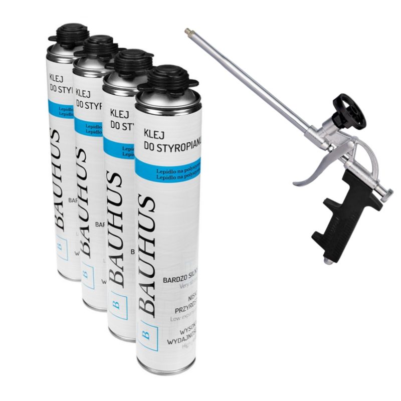 Zestaw do klejenia styropianu Bauhus 4 x klej do styropianu i pistolet STD 1 szt.