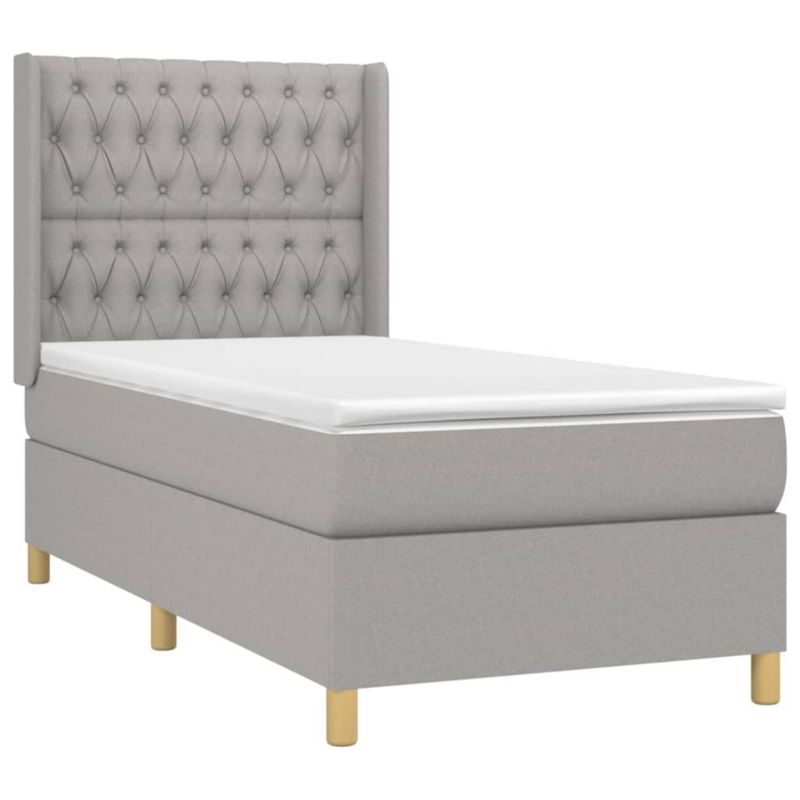 Łóżko kontynentalne WaszeMeble 90x200 cm jasnoszare WM-3139085 1 szt.