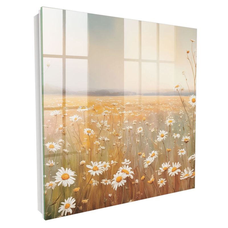 Metalowa Skrzynka Na Klucze Tulup 30x30 cm Kwiatowa łąka 1 - Biała - Otwierana na prawo 1 szt.