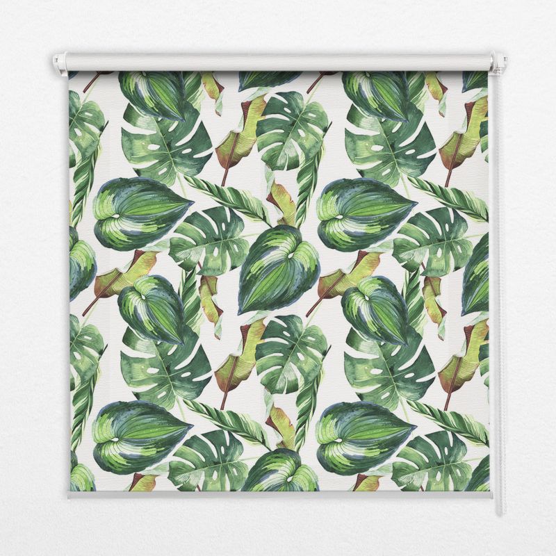 Roleta Z Nadrukiem Tulup 100x140 cm Tropikalne Rośliny Montaż do ściany/sufitu 1 szt.