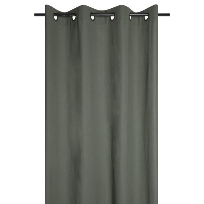 Zasłona DUO Stof oliwkowa na przelotkach 135x240 cm 1 szt.
