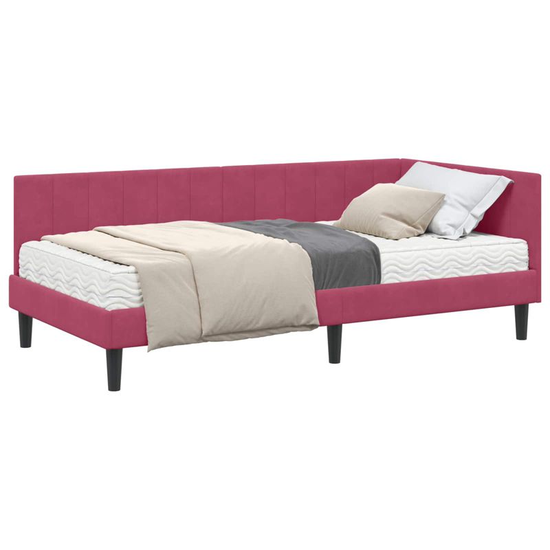 Łóżko Tapicerowane WaszeMeble z Materacem 100x200 cm Czerwone WM-3393912 1 szt.