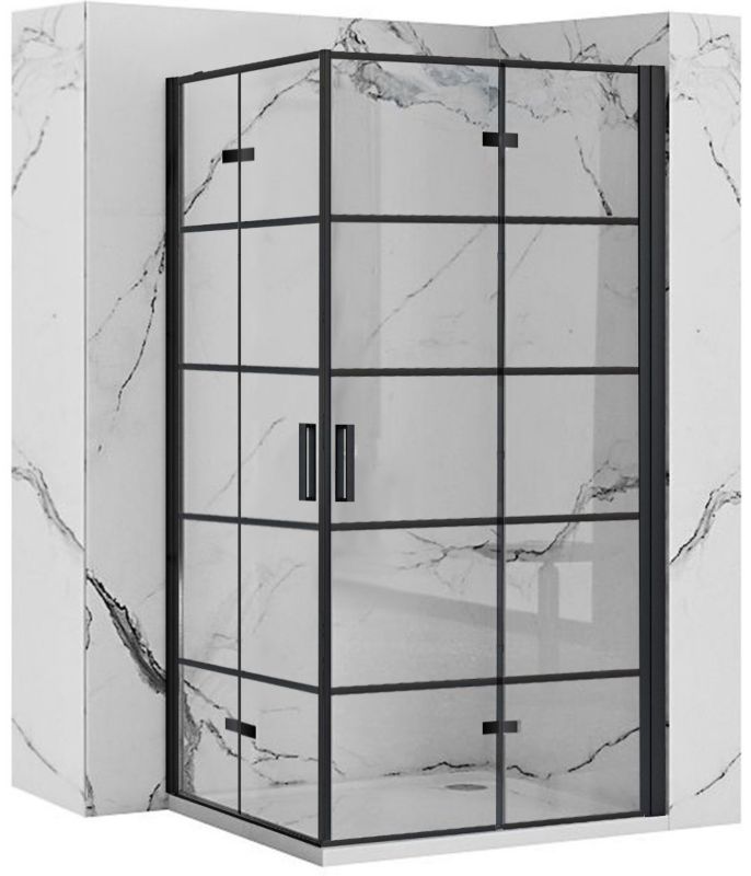 Kabina Prysznicowa Narożna Rea Molier Double 90X90X190Cm Czarny 1 Szt