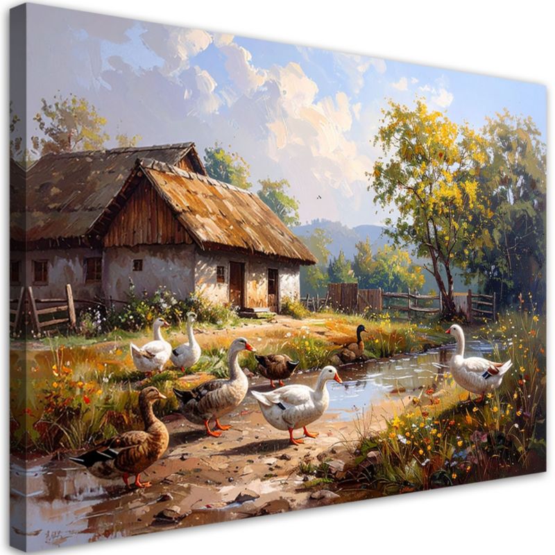 Obraz do salonu sypialni kuchni biura Feeby Krajobraz wiejski 45x30cm 1szt