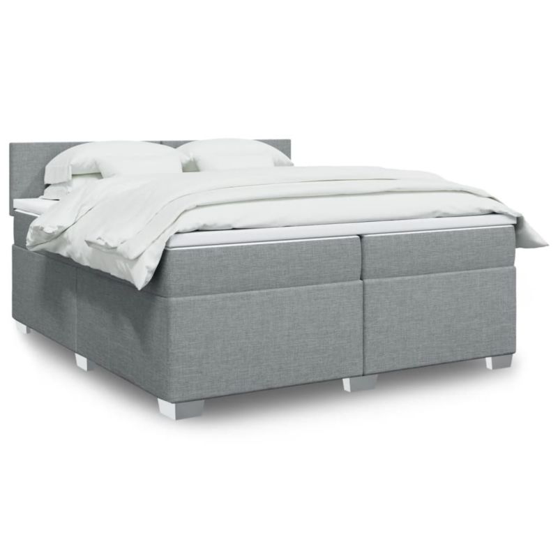 Łóżko z materacem WaszeMeble 200x200 cm szary WM-3288288 1 szt.