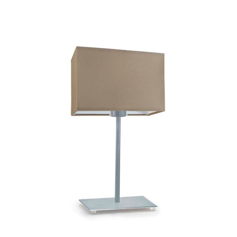 Lampka Nocna Volta Light Factory Moto Abażur Srebrny/Cappuccino Prostokąt 1xE27 1szt.
