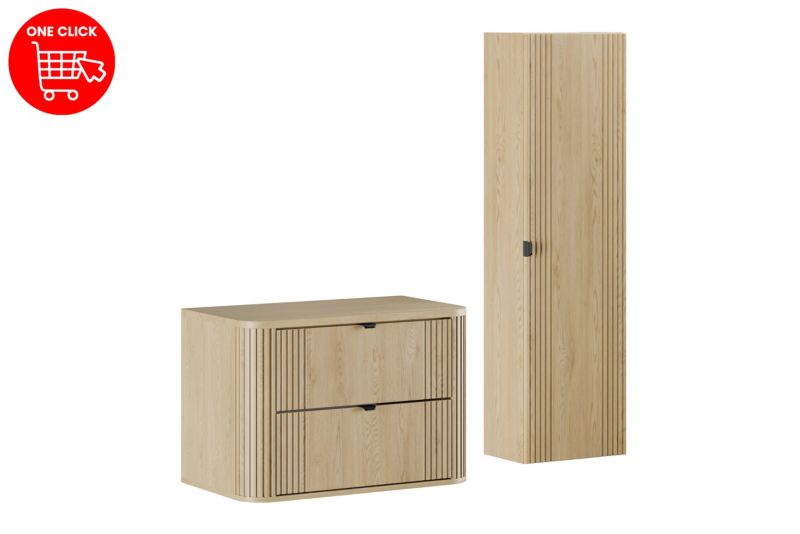 Zestaw mebli łazienkowych Comad Ovalia Cremona 80cm z blatem i Szafką wysoką 1szt