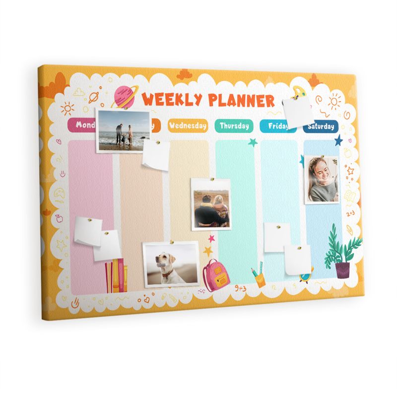 Tablica Korkowa Z Pinezkami Tulup 120x80 cm Szkolna rozpiska lekcyjna Organizer ścienny Pinezki kolorowe 1 kpl