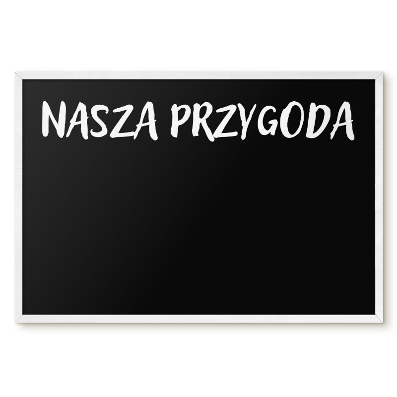 Tablica Magnetyczna Wielofunkcyjna Ścienna Tulup 60x40 cm Nasza przygoda 5 - Biała rama Do salonu, sypialni 1 szt.