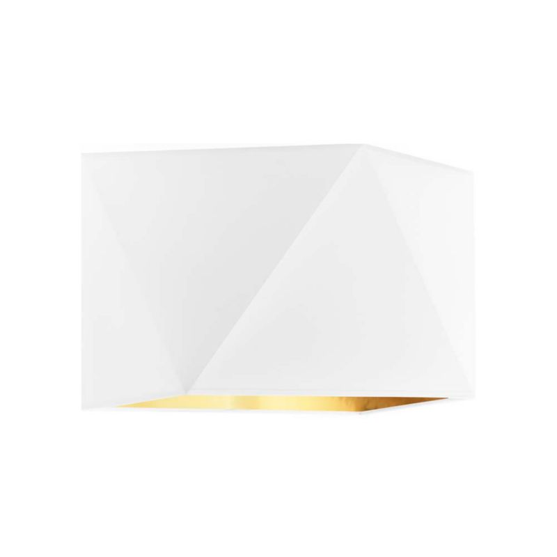 Lampa wisząca zwis Volta Light Factory żyrandol sufitowa z abażurem diament biały ze złotem BURNE 1szt.