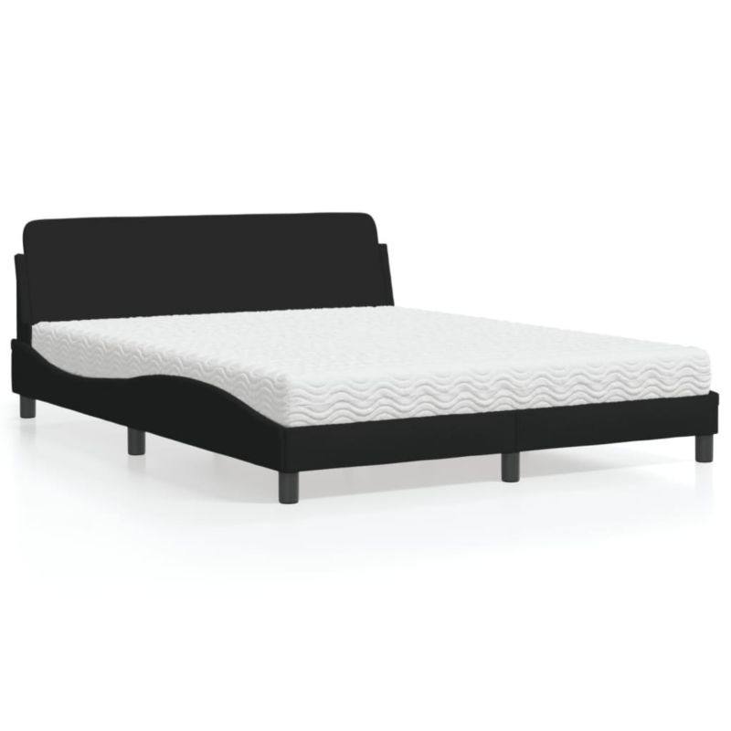 Łóżko tapicerowane WaszeMeble 160x200 cm czarne WM-3208426 1 szt.