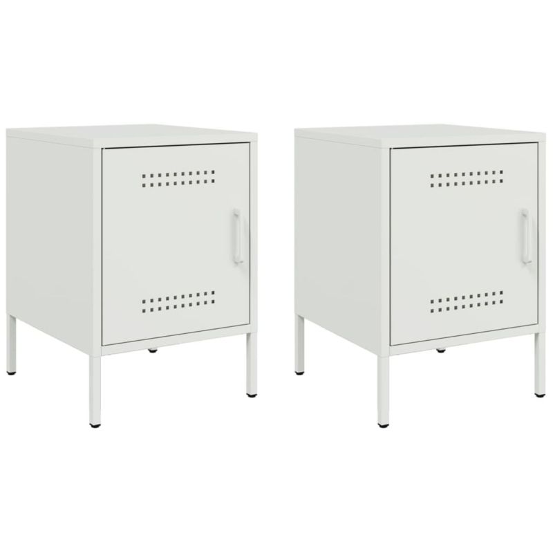 Stoliki nocne WaszeMeble metalowe białe WM-842921 2 szt.