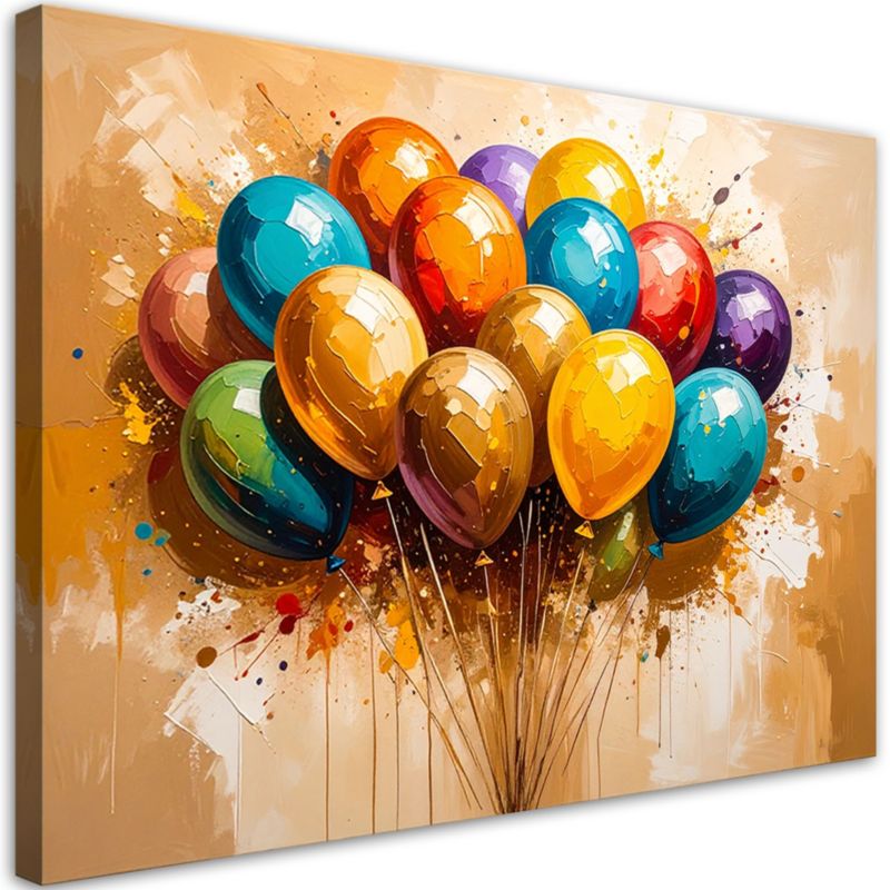 Obraz na płótnie do pokoju dziecka Feeby Kolorowe Balony 100x70cm 1szt