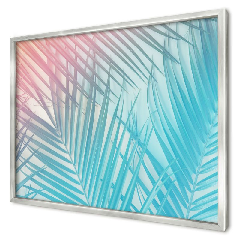 Tablica magnetyczna ozdobna Wallfluent 70x50 Tropikalna elegancja w srebrnej ramie 1szt
